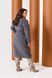 Женское пальто из кашемира на подкладке с поясом серого цвета р.52/54 376163 376163 фото 3