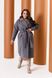 Женское пальто из кашемира на подкладке с поясом серого цвета р.52/54 376163 376163 фото 1