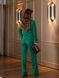 Женский брючный костюм асимметрия на подкладке зеленого цвета р.50 456186 456186 фото 3