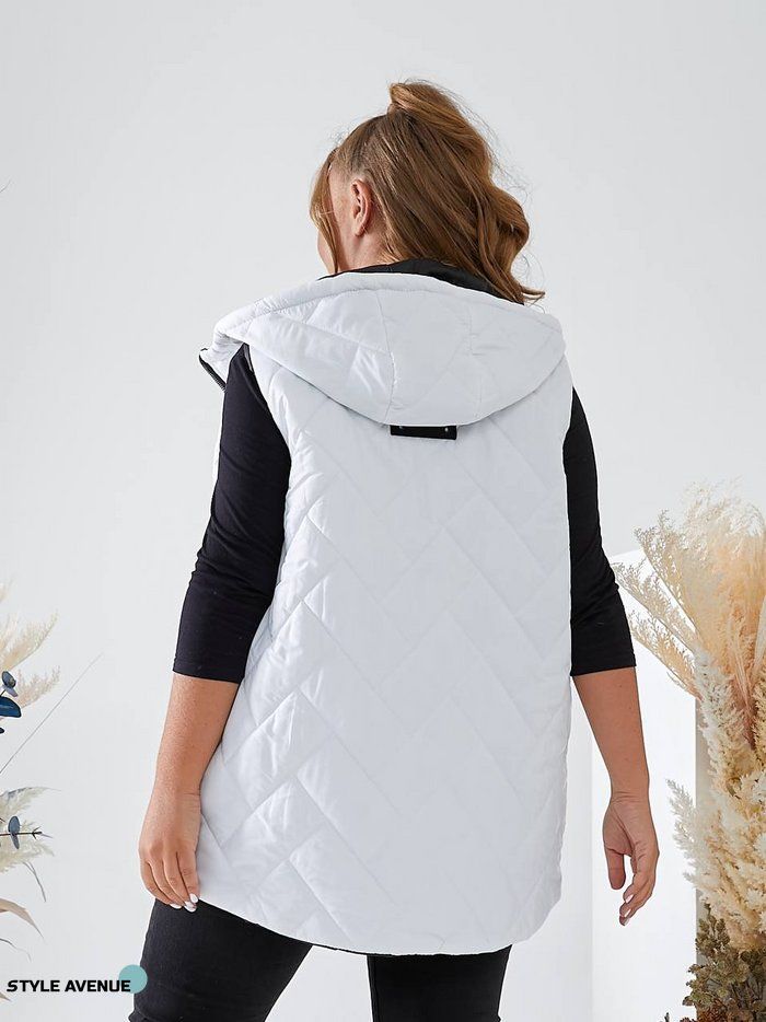 Жіноча жилетка з капюшоном колір білий (442332) 442332 фото