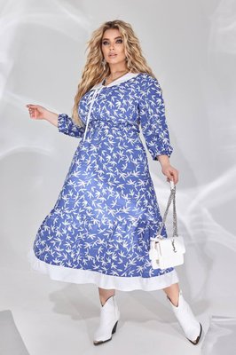 Женское свободное платье из софта цвет синий р.54/56 450597 450597 фото