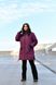 Женская куртка-пальто из плащевки цвет марсал р.52/54 445955 445955 фото 2