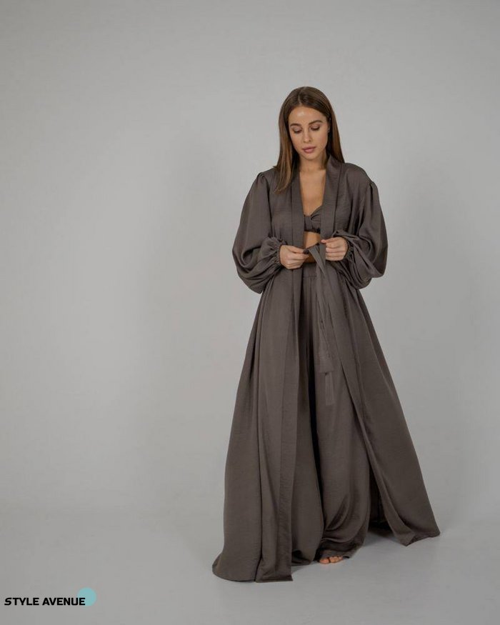 Женский пижамный костюм тройка цвет хаки р.L/XL 448616 448616 фото