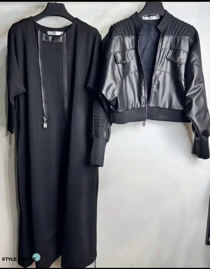 Женский костюм платье и куртка цвет черный р.46/48 449975 449975 фото