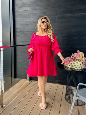 Женское платье из муслина цвет рожевый р.56/58 456024 456024 фото