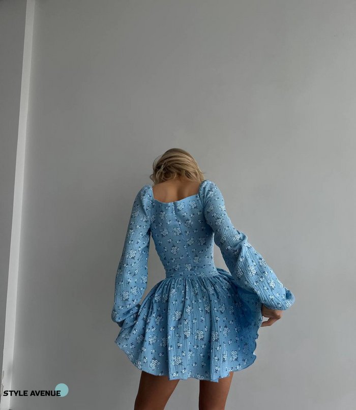 Женский комбинезон с шортами-юбкой цвет голубой р.42/44 454060 454060 фото