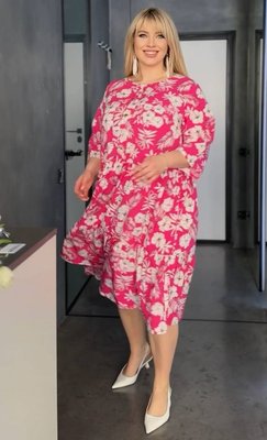 Женское платье из софта цвет малина р.46/50 453265 453265 фото