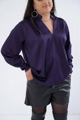 Женская рубашка из шелка армани цвет фиолетовый р.56/60 446633 446633 фото