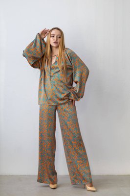 Женская пижама шелк Армани «Lara» цвет оранжевый р.M 455529 455529 фото