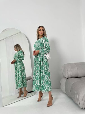 Женское платье из шелкового софта цвет зеленый р.46/48 453521 453521 фото