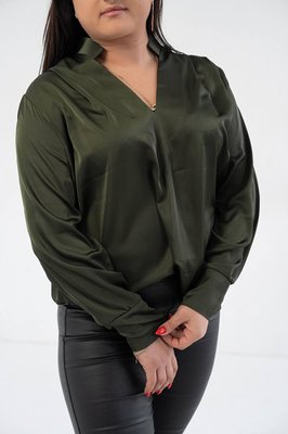 Женская рубашка из шелка армани цвет хаки р.44/48 446629 446629 фото