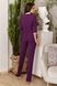 Женский стильный брючный костюм из костюмной ткани средней плотности фиолетового цвета р.48/50 374590 374589 фото 2