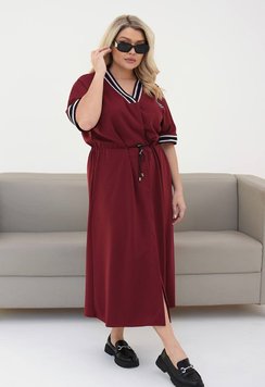 Жіноча сукня-халат вільного крою колір бордовий 452240 452240 фото