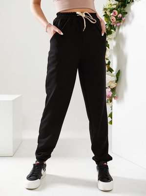 Женские спортивные брюки двухнитка черного цвета р.46 406187 406187 фото