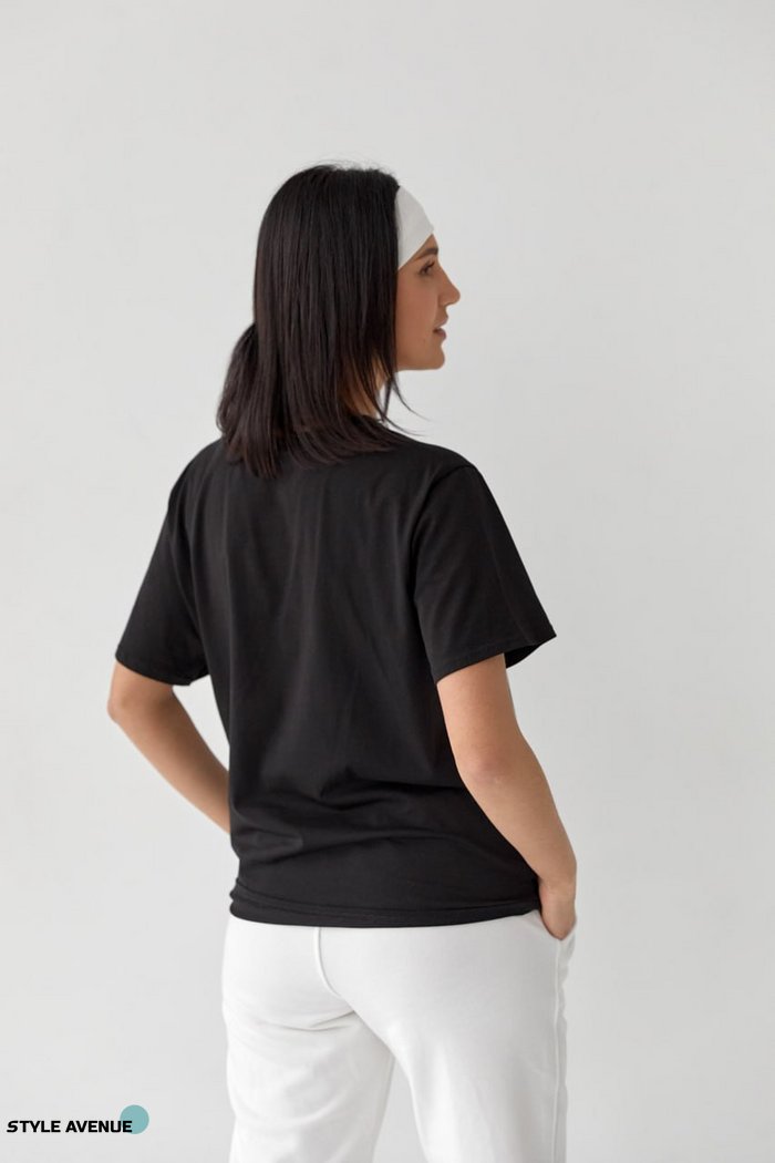 Женская базовая футболка черного цвета 408440 408440 фото