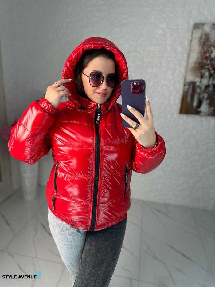 Женская теплая курточка цвет красный р.42/44 447242 447242 фото