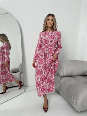 Женское платье из шелкового софта цвет розовый р.42/44 453502 453502 фото