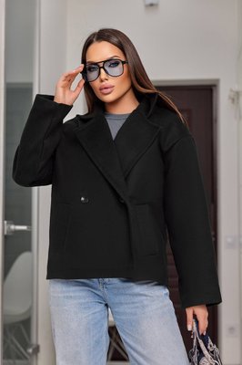 Женское пальто из кашемира цвет черный р.46/48 450495 450495 фото