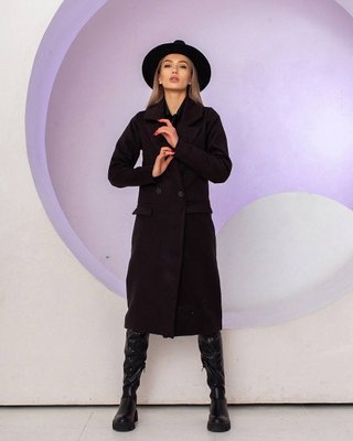 Женское пальто из кашемира цвет черный р.46/48 449021 449021 фото