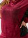Жіночий спортивний костюм з велюру колір бордовий р.48/50 440494 440494 фото 5