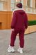 Жіночий теплий костюм із хутром колір бордовий 445480 445480 фото 1