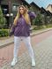 Женская вельветовая куртка цвет фиолетовый р.48/52 431406 431406 фото 2