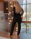 Женский костюм брючный из крепдайвинга черного цвета с золотом р.50/52 435116 435116 фото 4