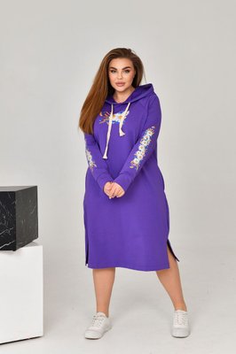 Женское платье спорт с капюшоном цвет фиолетовый р.54 454457 454457 фото