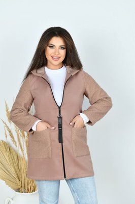 Женское пальто из кашемира цвет мокко р.48/50 442809 442809 фото