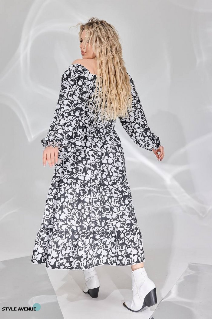 Женское свободное платье из софта цвет черный р.50/52 450387 450387 фото
