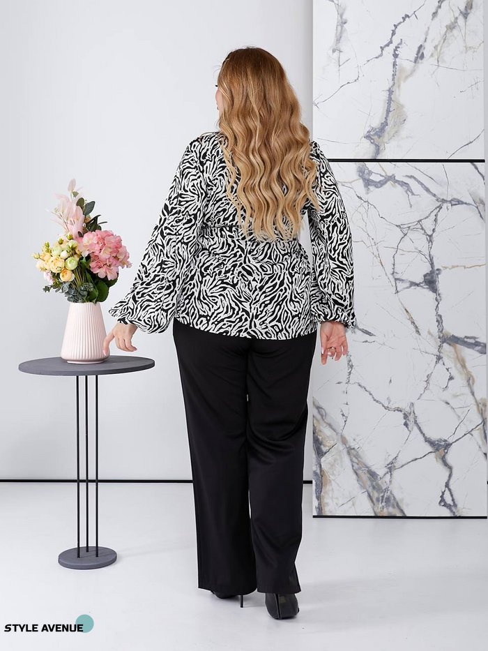 Женская блуза свободного кроя из шелка цвет черный р.48/52 452256 452256 фото