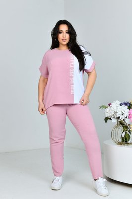 Жіночий прогулянковий костюм двійка колір рожевий р.50 432235 432235 фото
