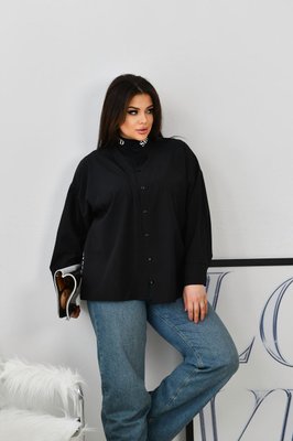 Женская блуза из софта цвет черный р.60/62 452872 452872 фото