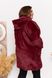 Женская удлиненная меховая курточка бордового цвета р.58 375616 375617 фото 3