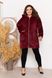 Женская удлиненная меховая курточка бордового цвета р.58 375616 375617 фото 2