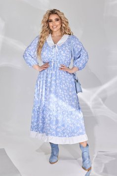 Жіноча вільна сукня із софту колір блакитний 450396 450396 фото