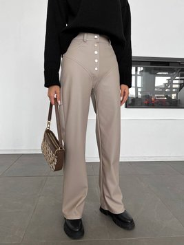 Жіночі штани з еко-шкіри колір кавовий 443401 443401 фото