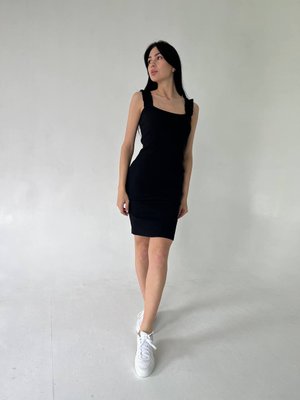 Женское платье в рубчик цвет черный р.универсальный 455890 455890 фото