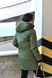Женская зимняя куртка хаки р.56/58 385937 385940 фото 4