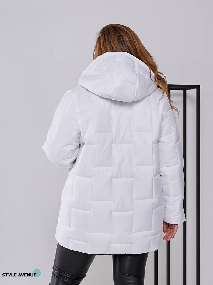 Женская теплая курточка цвет белый р.56/58 447577 447577 фото