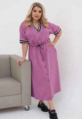 Женское платье-халат свободного кроя цвет фреза р.58/60 452250 452250 фото