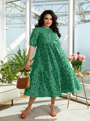 Женское платье свободного кроя цвет зеленый р.52/54 431424 431424 фото