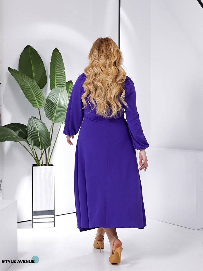 Женское платье миди из креп-дайвинга цвет фиолет р.48/50 453744 453744 фото