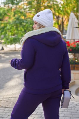 Женский теплый костюм с мехом цвет фиолетовый р.58/60 445495 445495 фото