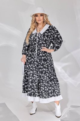 Женское свободное платье из софта цвет черный р.54/56 450600 450600 фото