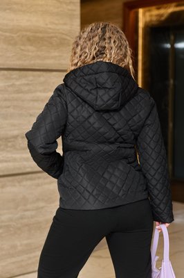 Женская куртка с капюшоном черного цвета р.56/58 405298 405296 фото