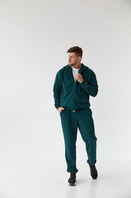 Спортивный мужской костюм на молнии зеленый р.S 408447 408447 фото