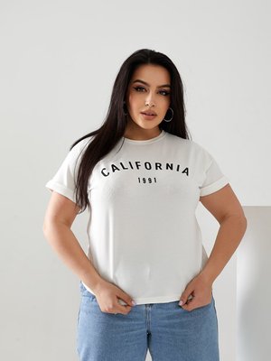 Женская футболка California цвет молочный р.52/54 432454 432454 фото