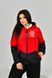 Женская куртка с капюшоном цвет черный с красным р.48/50 453428 453428 фото