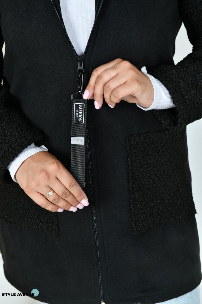 Женское пальто из кашемира цвет черный р.56/58 442811 442811 фото